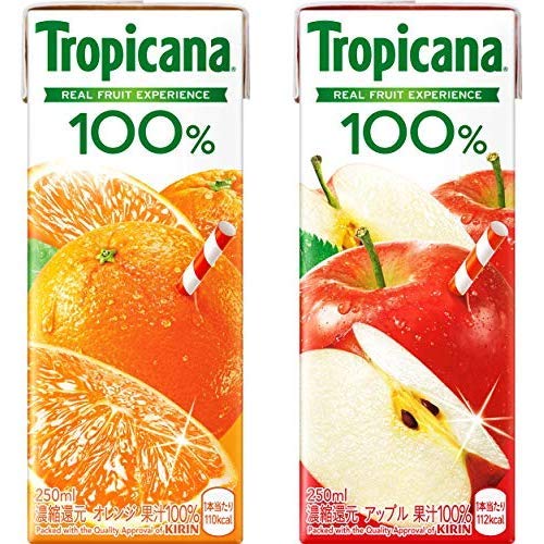 トロピカーナ 100% ジュース まとめ売り　オレンジ　アップル Amazon.co.jp: 【セット買い】トロピカーナ 100% オレンジ 250ml×24本